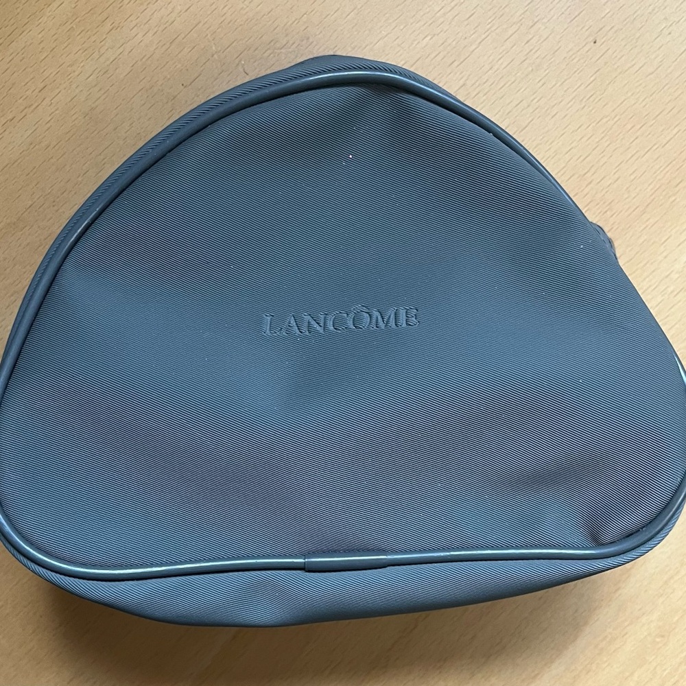 Lancôme Gray Triangular Makeup Beauty Cosmetic Bag Vintage